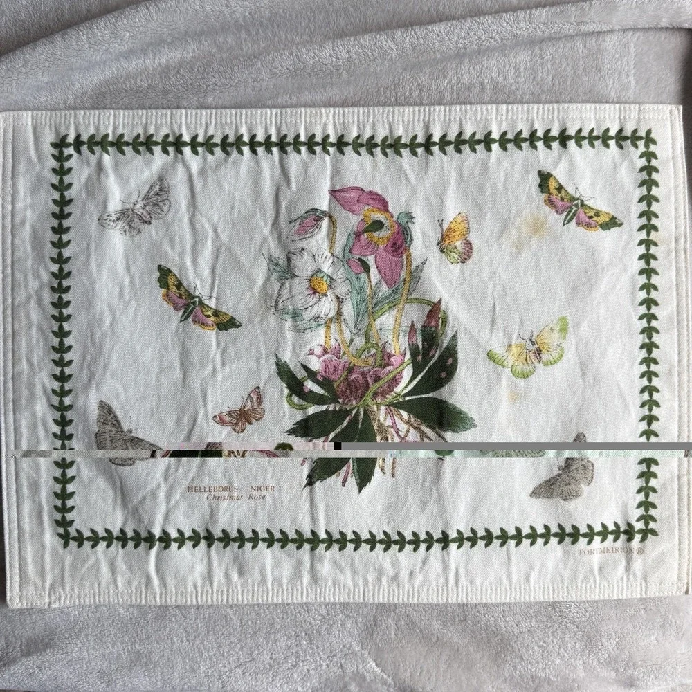 Portmeirion Botanic Garden Helleborus Niger Christmas Rose Placemats Set 4 12x18